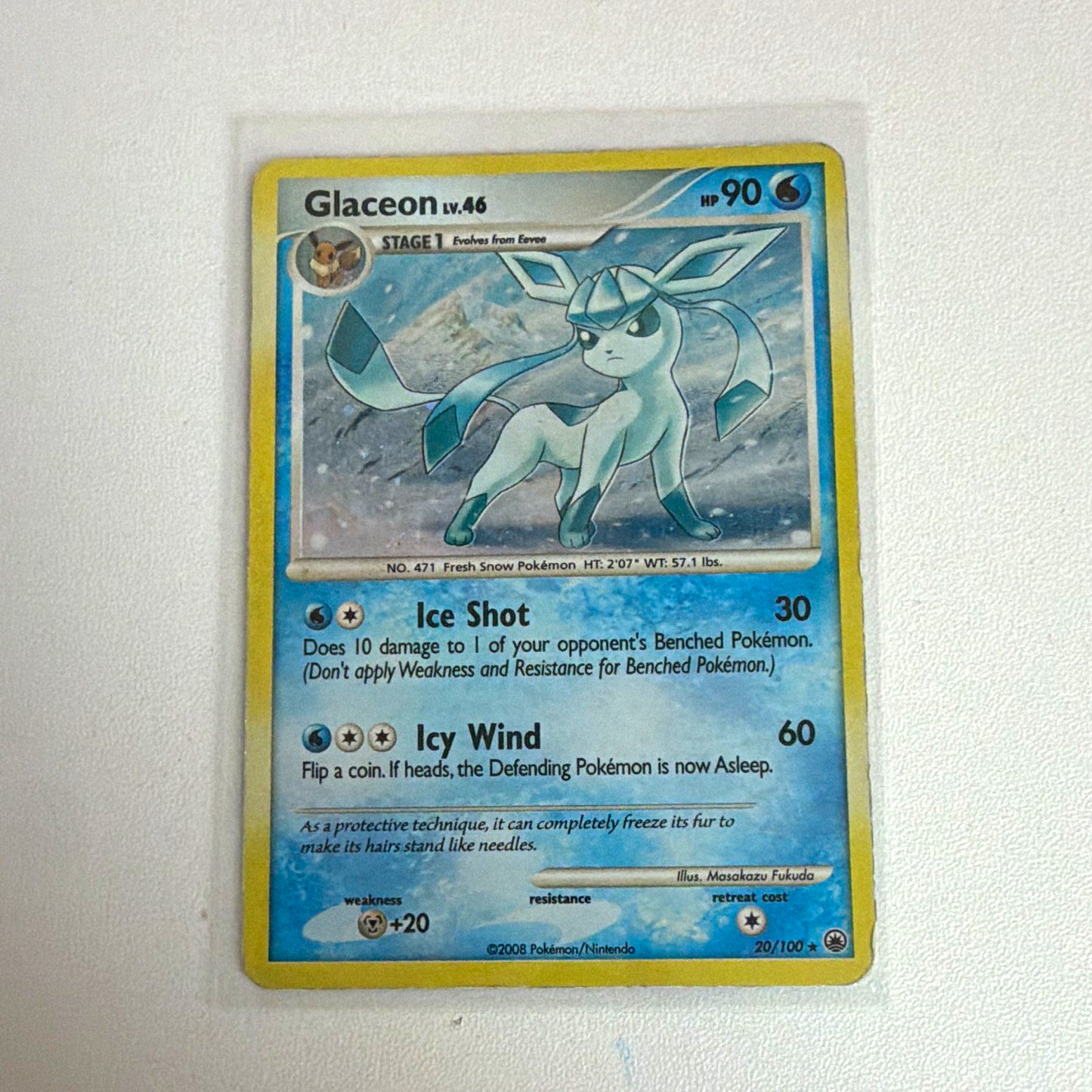 Pokémon TCG Glaceon 020/100 Deck Exclusives Holo Rare English 90HP Fukuda