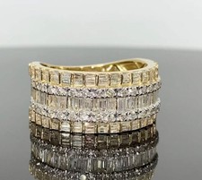 10K YELLOW GOLD 2.15 CARAT MENS REAL DIAMOND ENGAGEMENT WEDDING PINKY RING BAND