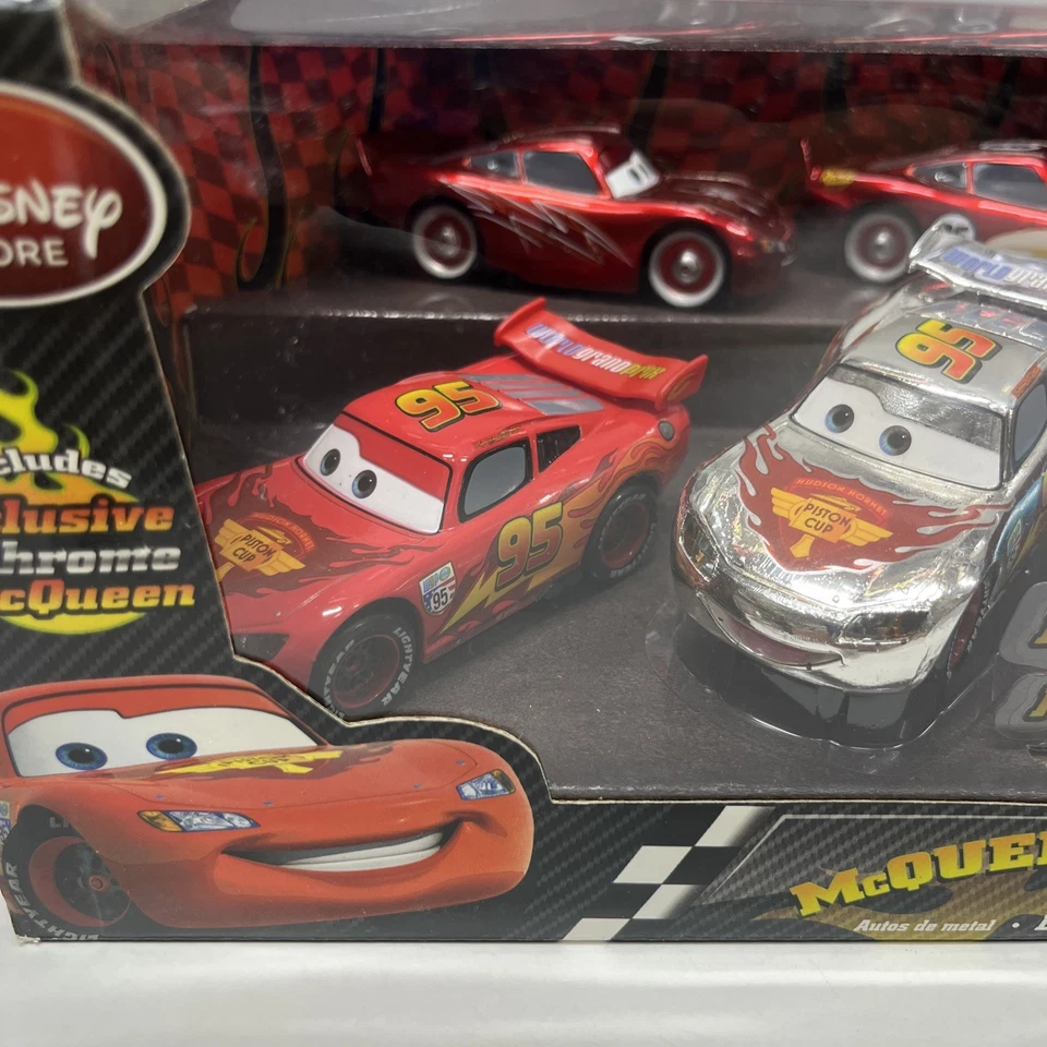 New Sealed Disney Store Disney Cars McQueen-O-Rama Exclusive Chrome McQueen - Image 4 of 4