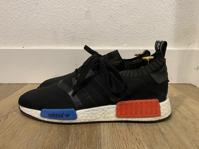 adidas NMD_R1 OG Black Red Blue Men's Low Top Lace Up Athletic Sneakers