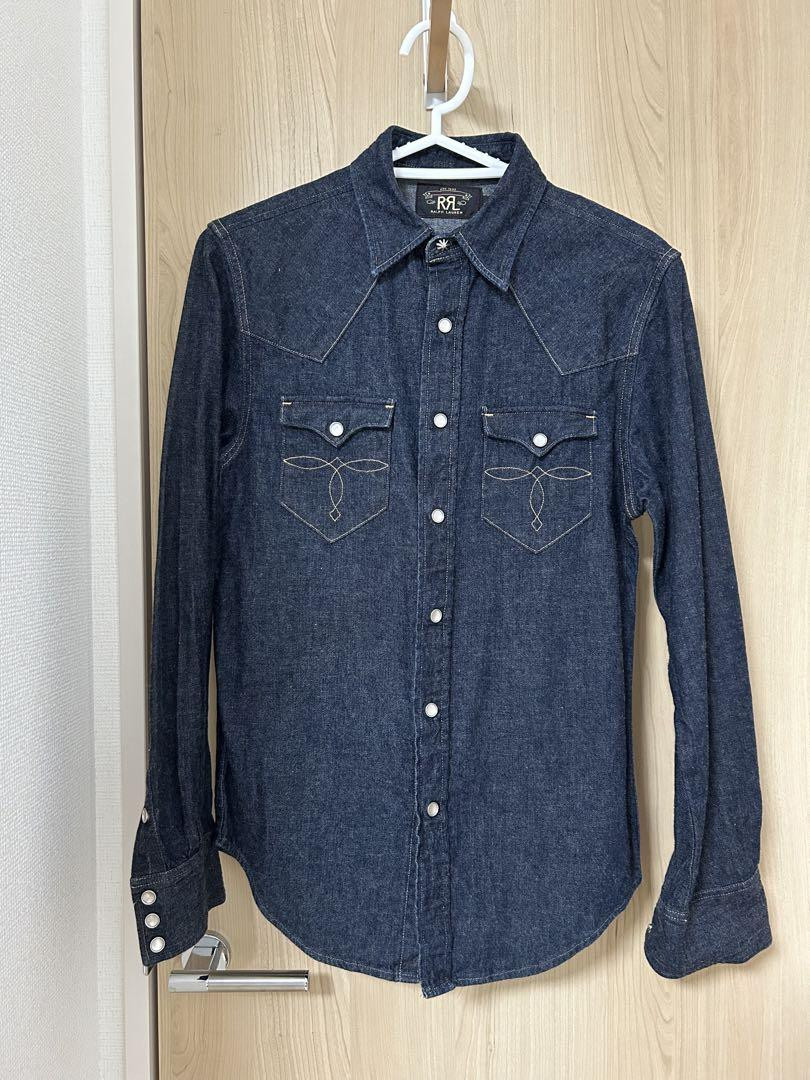 RRL Western Denim Shirt Indigo Xs Concho Button | eBay