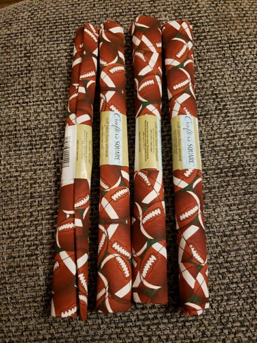 4X NEW Crafter's Square FOOTBALL Fabric Cotton 18" x 21" Fat Quarter - Picture 1 of 1