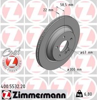 2X Bremsscheibe Coat Z Zimmermann 400.5532.20 FüR Mercedes R230 Klasse SL W221