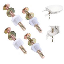 4 Pack Toilet Seat Hinge Bolt, Quick Fix 3/8 inch, natural color