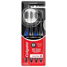 Health Charcoal Toothbrush W/ Ultra Soft Floss Tip Bristles Extra Soft