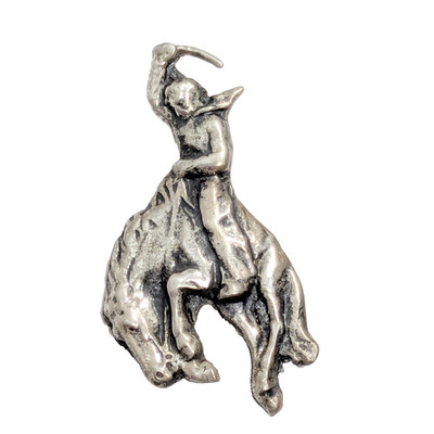 Vintage Sterling Silver Cowboy Rodeo Brooch Pin Bucking Bronco Western
