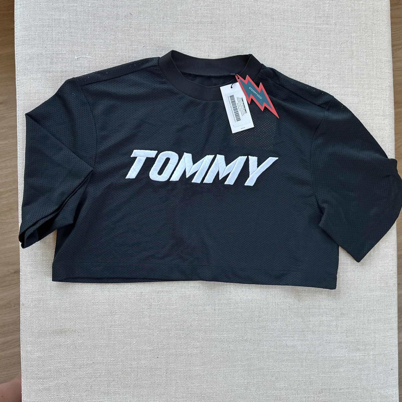 Tommy Hilfiger x Gigi Hadid Racing SS Mesh Crop Top Sample NWT Black Women’s S