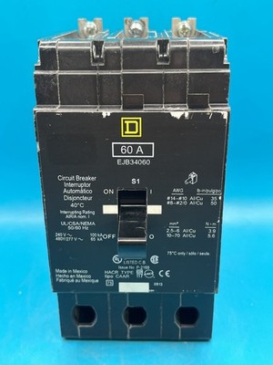 Square D EJB34060 3 Pole 60 A Circuit Breaker
