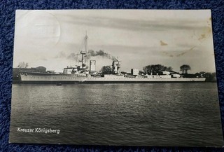 WW2 German KRIEGSMARINE Cruiser Konigsberg RPPC