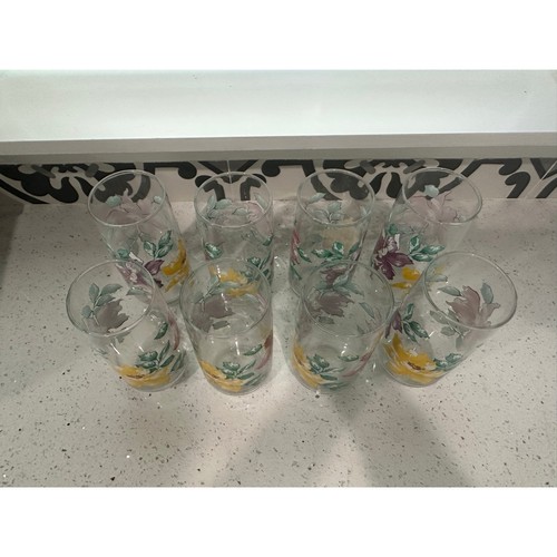 Vintage Libby Floral Glasses - Set of Eight (8) - Picture 2 of 4