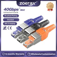 ZoeRax 10PCS RJ45 Cat8 Cat7 Cat6A Connectors Tool-Free Zinc Alloy