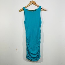 Kookai Bodycon Dress 1 AU 8 Aqua Blue Cut Out Back Ruched Cocktail Party