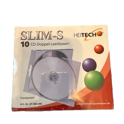10x CD DVD Doppel-Jewel-Case Slimcase Box Aufbewahrung Transparent Leerhüllen