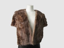 Women's Vintage MINT Lutetia Mink Fur Shawl Stole Wrap Cape WEDDING Woman