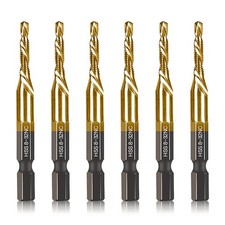 6pc 832NC Combination Drill Tap Bit Set SAE, 832NC Thread Size, Titanium Coat...