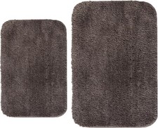2 Piece Bathroom Rugs  Mats Sets Soft Bath Mats Bathroom W/ Non-Slip Backing