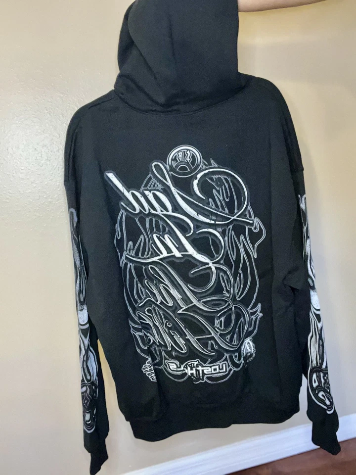 Sudadera con Capucha Lost Hills Talla 2X Sad Boyl Doble Cara Llamas Manga Hit Goth Rock   Foto 3 de 4