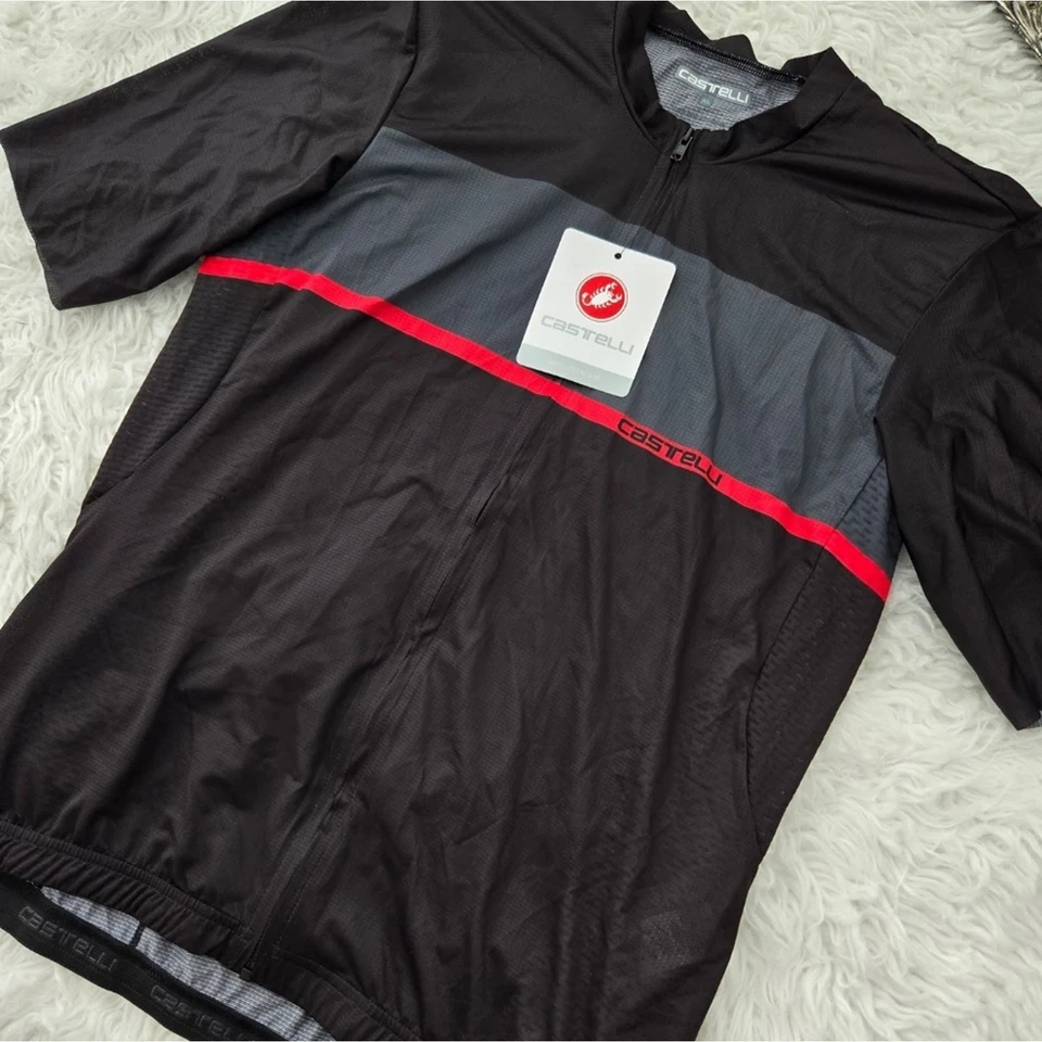 Jersey de ciclismo Castelli Tradizione manga corta negro claro gris rojo. Talla XL. Foto 4 de 4