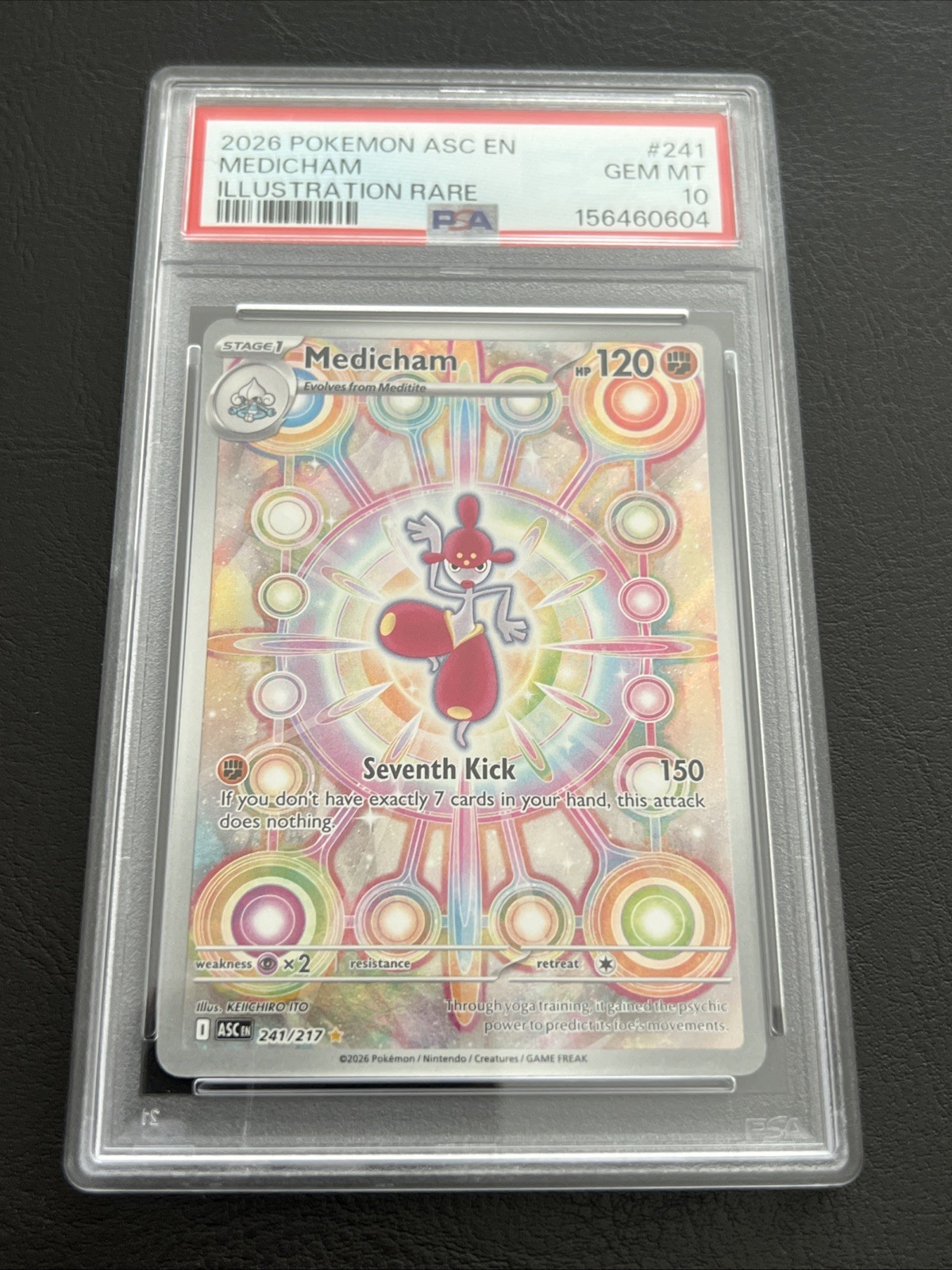 2026 POKEMON ASC EN-ASCENDED HEROES ILLUSTRATION RARE #241 MEDICHAM PSA 10