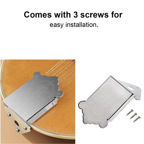 Mandolin Guitar Tailpiece With Screw Instrument Replacement Accessory (Silve FFG