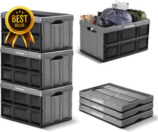 3-pack 62l 100-lb Stackable Stone Collapsible Storage Bin Set