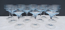 Mini bicchieri da champagne vintage Sasaki Harmony blu azzurro servizio da bar MCM set 12