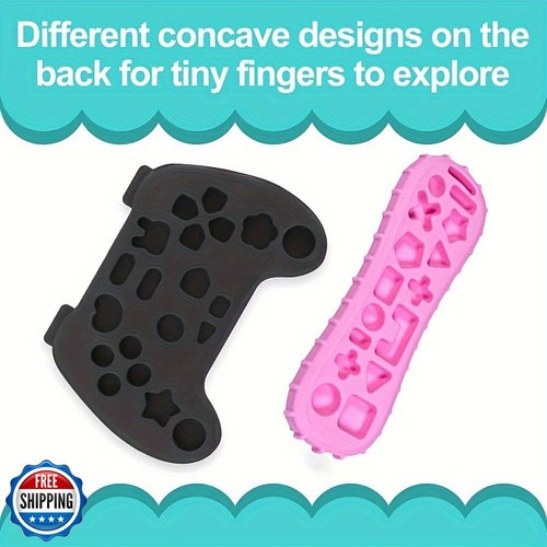 Juguete de dentición para bebé AALFA, control remoto suave de TV + juego para masticar forma de máquina de juegos intelecto - Imagen 5 de 5