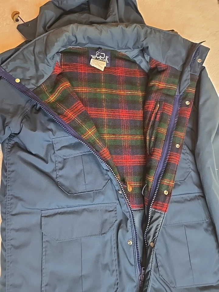 Chaqueta azul vintage años 90 Woolrich Thinsulate Buffalo a cuadros WPL-6635 talla grande Foto 3 de 4