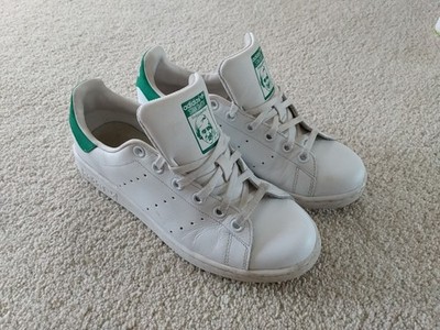 Adidas Stan Smith white green leather classic sneakers women Size 5 1/2