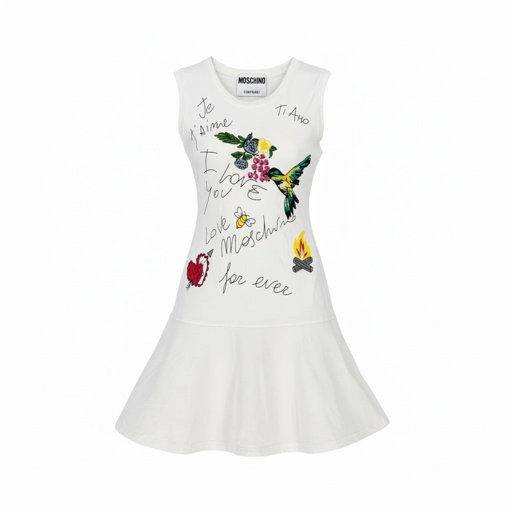 Moschino Couture Cream Graphic Sleeveless T Shirt Dress Size L
Opens in a new window or tab