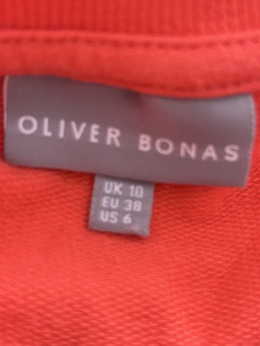 Oliver Bonas Women's Orange Casual Round Neck Sweatshirt Top - Ladies Size UK 10 - Picture 5 of 7
