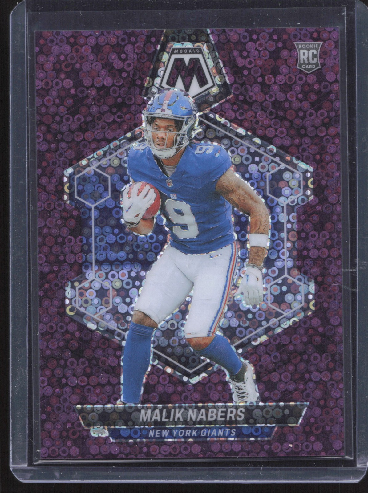 2024 Panini Mosaic #306 Malik Nabers No Huddle Purple #/50 RC NY Giants