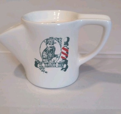 Vtg Col. Ichabod Conk's Scuttle Mug Colonel Mascot And Traditional Barber Pole
