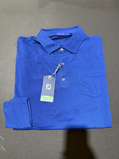 NWT MEN'S FOOTJOY LS POLO, SIZE: XL, COLOR: OCEAN HEATHER M9.12 