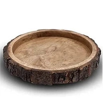 Wooden Serving Tray/Platter for Home and Kitchen  Decor (Round Shape)-Pack Of 1