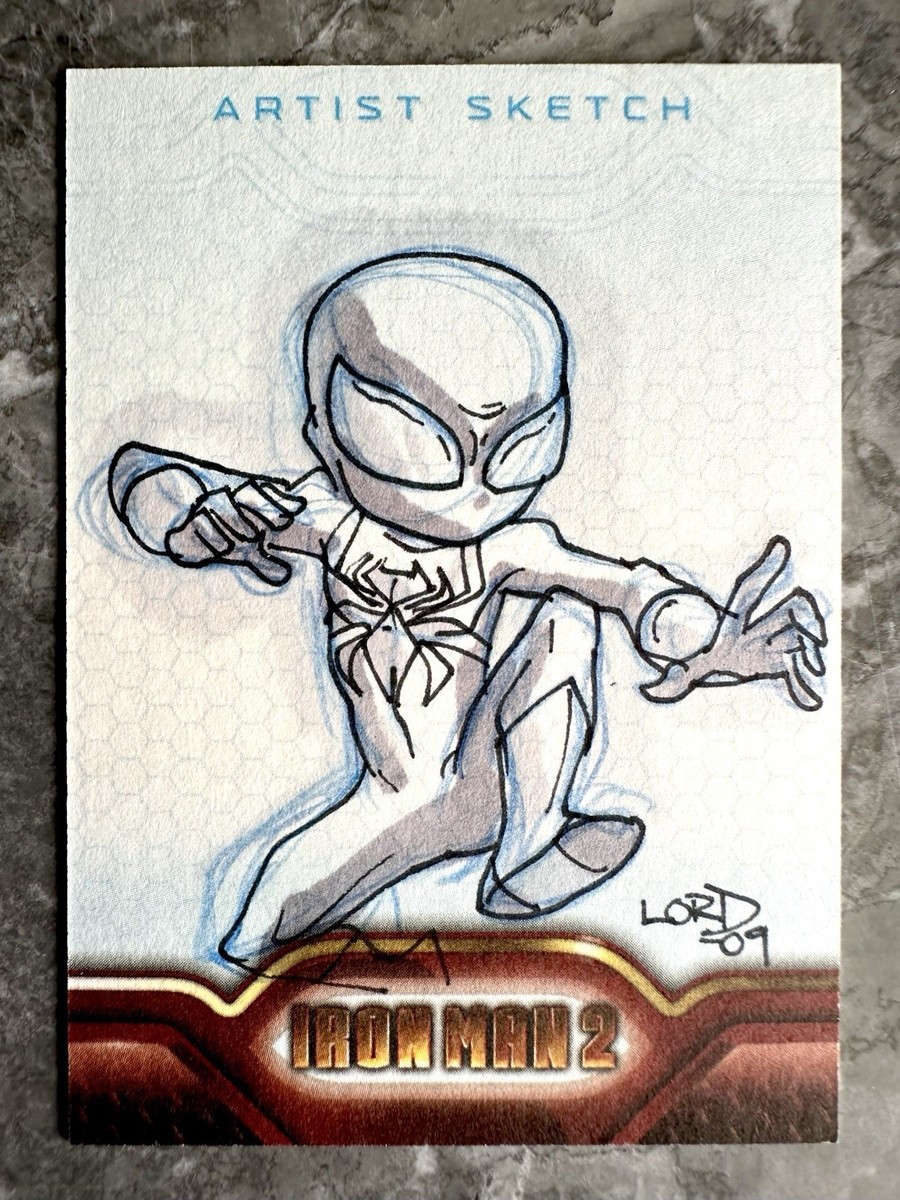 Iron Spider‑Man Sketch Card by Lord Mesa — Upper Deck Original Art