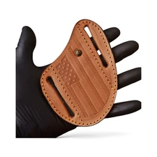 Leather Engraved Pancake Fixed Blade Knife Belt Sheath Folding Blade Case Cover