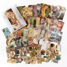 200PCS Vintage Scrapbooking Supplies Pack for Junk Journal Bullet Journals Pl...