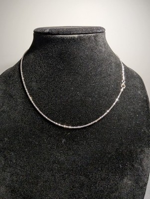 Solid 925 Italian Sterling Silver 1.7mm 18in Twisted Rock / Sparkle Necklace