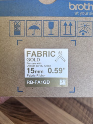 Brother Gold Fabric Ink Cassette Ribbon 15mm - RB-FA2GD - Picture 3 of 5