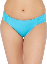 La Blanca Blue Island Goddess Shirred Hipster Bikini Bottom L16504 Size 8