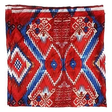 AZTEC #4 Red Blue 34.5x34.5 Regular