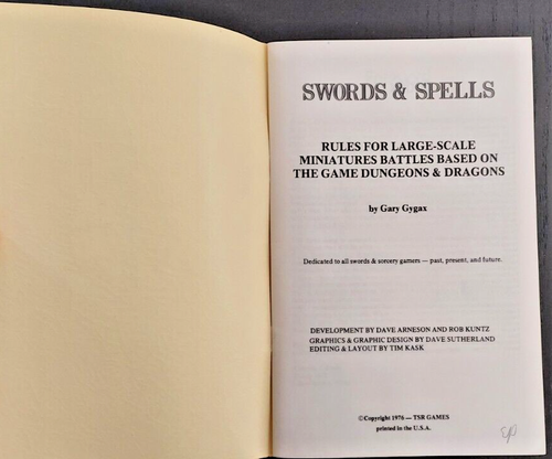 TSR Swords and Spells supplement, 1976 1st Printing, Vintage, Rare D&D - Picture 3 of 6