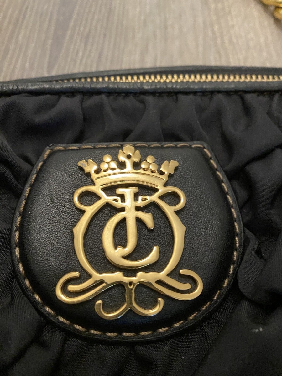 バッグ JUICY COUTURE bag shoulder Y2K leather JUICY COUTURE Vintage Black Nylon Leather Y2K Shoulder Tote