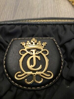 JUICY COUTURE Vintage Black Nylon Leather Y2K Shoulder Tote JUICY COUTURE Vintage Black Nylon Leather Y2K Shoulder Tote