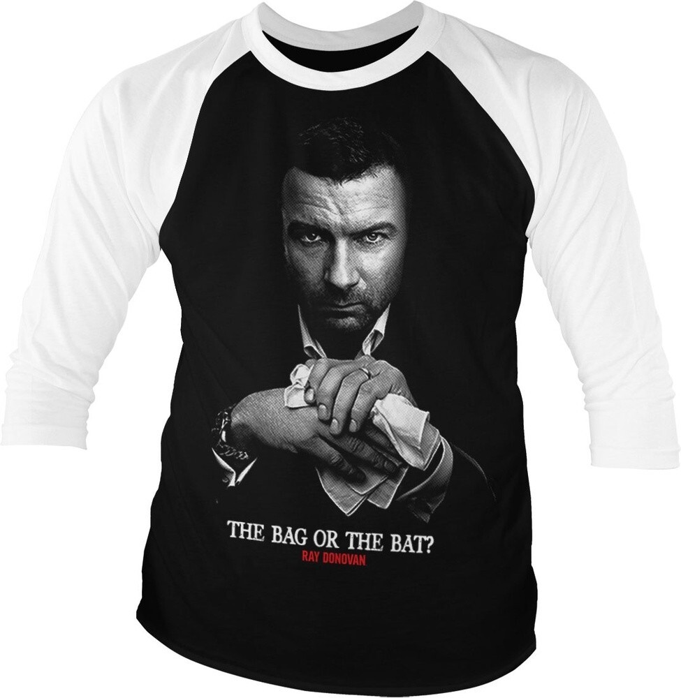 Бейсбольная футболка Ray Donovan The Bag Or The Bat с рукавом 3/4 Бело-черная