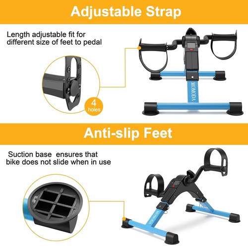 Under Desk Bike Pedal Exerciser Mini Bike for Leg/Arm Pedal Exerciser Foldabl... - Picture 7 of 9