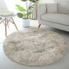 Circle Round Shaggy Rug Living Room Bedroom Carpet Fluffy Rugs Anti Slip Mat