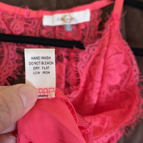Women’s Pink Coral Floral Lace Pattern Body Suit Lingerie Size S Tags/attached - Picture 8 of 9