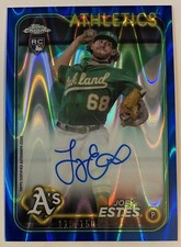 Joey Estes 2024 Topps Chrome BLUE Rookie Auto 119/150 and 2023 1st Bowman Auto